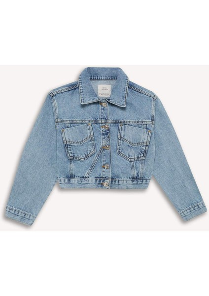 Kız Çocuk Pamuklu Denim Ceket