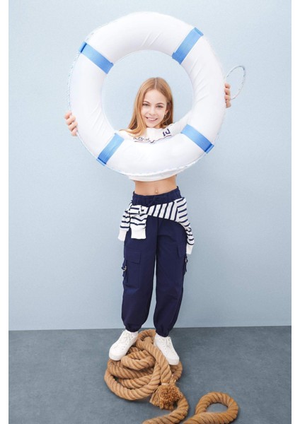 Kız Çocuk Paraşüt Kargo Jogger Paça Pamuklu Pantolon D7608A825SP