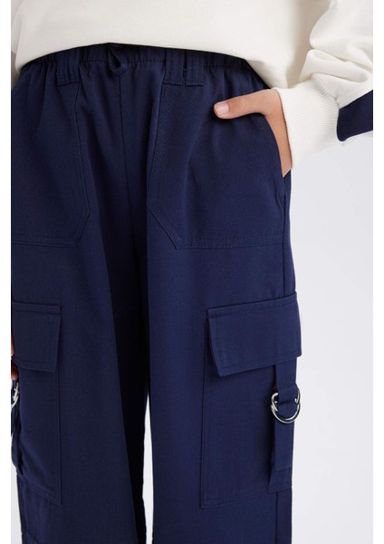 Kız Çocuk Paraşüt Kargo Jogger Paça Pamuklu Pantolon D7608A825SP