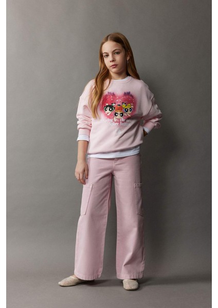 Kız Çocuk Wide Leg Kargo Geniş Paça Jean Pantolon C0451A825SM