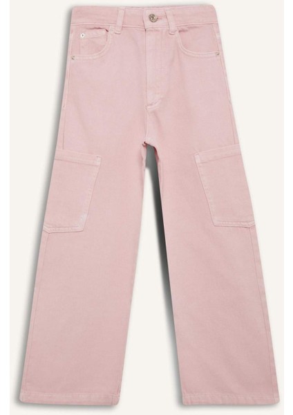 Kız Çocuk Wide Leg Kargo Geniş Paça Jean Pantolon C0451A825SM