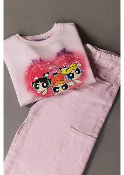 Kız Çocuk Wide Leg Kargo Geniş Paça Jean Pantolon C0451A825SM