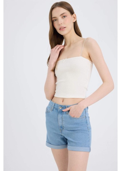Normal Bel Katlamalı Paça Jean Şort A1959AX25SM