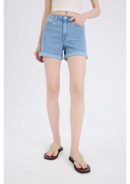 Normal Bel Katlamalı Paça Jean Şort A1959AX25SM