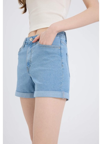 Normal Bel Katlamalı Paça Jean Şort A1959AX25SM