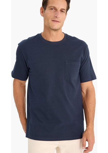 %100 Pamuk New Regular Fit Bisiklet Yaka Kısa Kollu Basic Düz Pike Tişört D7931AX25SP