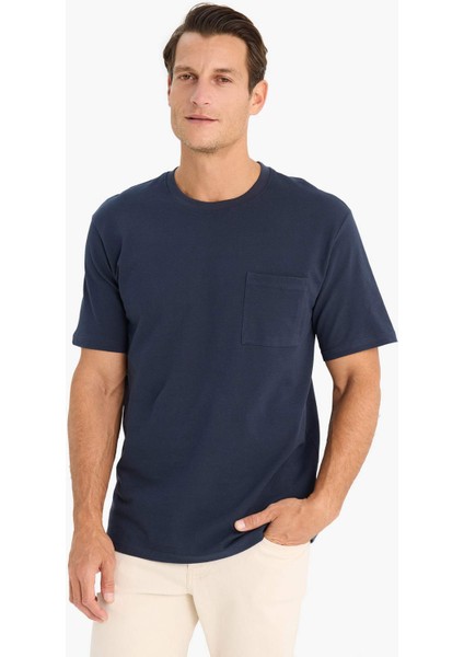 %100 Pamuk New Regular Fit Bisiklet Yaka Kısa Kollu Basic Düz Pike Tişört D7931AX25SP