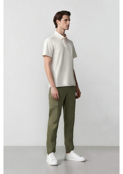 Jogger Gabardin Pantolon Beli Lastikli Kargo Cepli Lastikli Paça E1037AX24WN