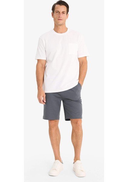 %100 Pamuk New Regular Fit Bisiklet Yaka Kısa Kollu Basic Düz Beyaz Pike Tişört D7931AX25SP