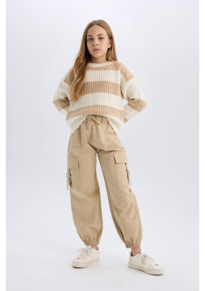 Kız Çocuk Paraşüt Kargo Jogger Paça Pamuklu Pantolon D7608A825SP