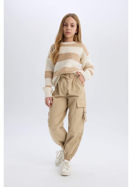 Kız Çocuk Paraşüt Kargo Jogger Paça Pamuklu Pantolon D7608A825SP