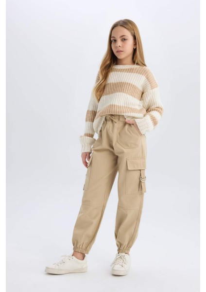 Kız Çocuk Paraşüt Kargo Jogger Paça Pamuklu Pantolon D7608A825SP
