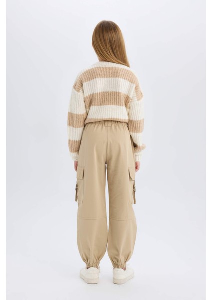 Kız Çocuk Paraşüt Kargo Jogger Paça Pamuklu Pantolon D7608A825SP