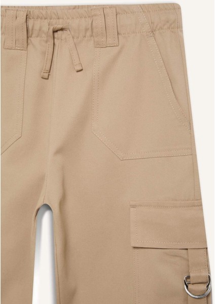 Kız Çocuk Paraşüt Kargo Jogger Paça Pamuklu Pantolon D7608A825SP