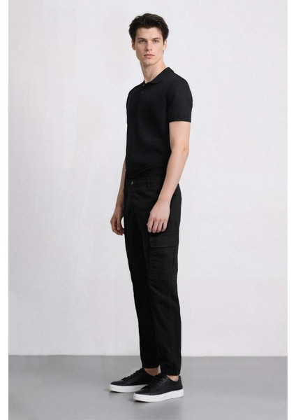 Regular Gabardin Jogger Pantolon Kargo Cepli Beli Paçası Lastikli C9163AX25SP
