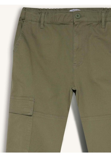 Jogger Gabardin Pantolon Beli Lastikli Kargo Cepli Lastikli Paça E1037AX24WN