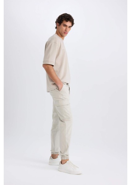 Regular Gabardin Jogger Pantolon Kargo Cepli Beli Paçası Lastikli C9163AX25SP
