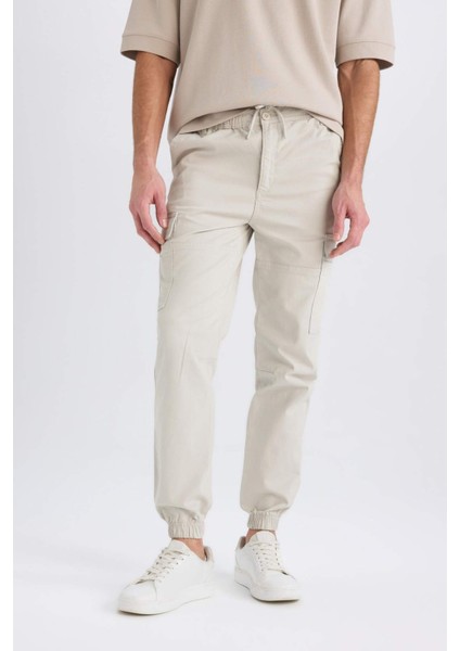 Regular Gabardin Jogger Pantolon Kargo Cepli Beli Paçası Lastikli C9163AX25SP