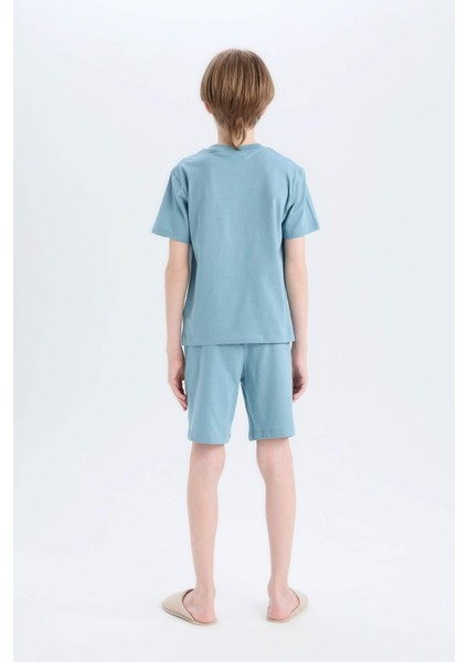 Erkek Çocuk Pijama Takımı Baskılı Kısa Kollu Üst Şort E0157A825SM