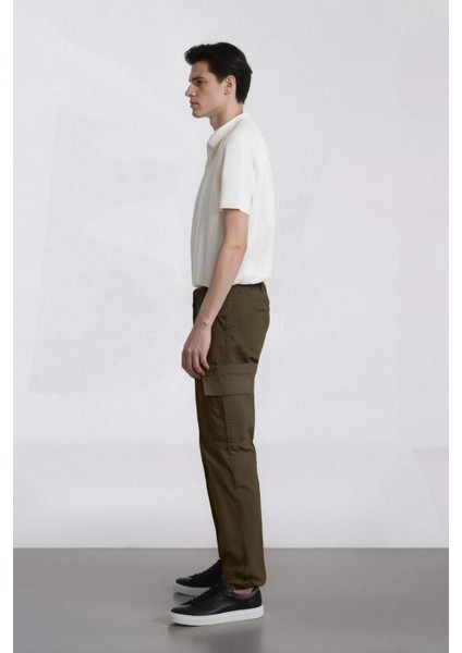 Regular Gabardin Jogger Pantolon Kargo Cepli Beli Paçası Lastikli C9163AX25SP