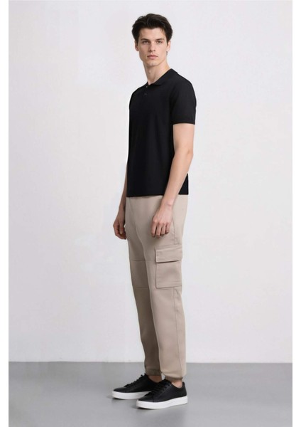 Jogger Gabardin Pantolon Beli Lastikli Kargo Cepli Lastikli Paça E1037AX24WN