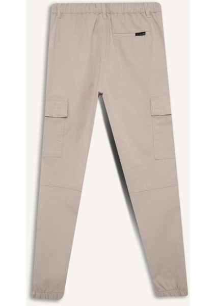 Jogger Gabardin Pantolon Beli Lastikli Kargo Cepli Lastikli Paça E1037AX24WN