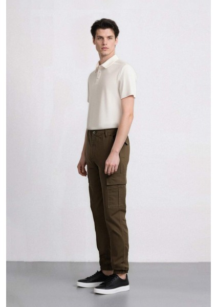 Regular Gabardin Jogger Pantolon Kargo Cepli Beli Paçası Lastikli C9163AX25SP