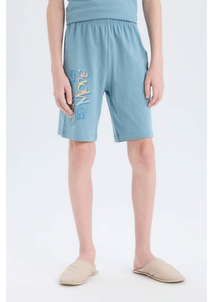 Erkek Çocuk Pijama Takımı Baskılı Kısa Kollu Üst Şort E0157A825SM