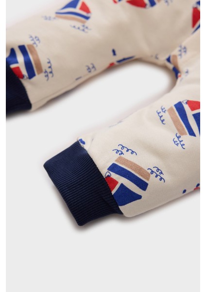 Erkek Bebek Yenidoğan Desenli Uzun Kollu Tulum D9085A525SP