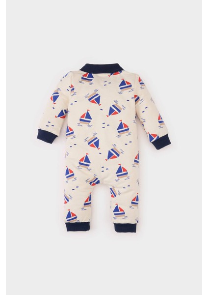 Erkek Bebek Yenidoğan Desenli Uzun Kollu Tulum D9085A525SP