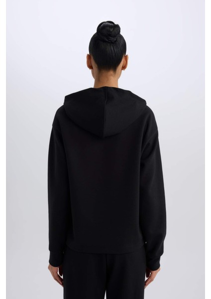 Fit Standart Fit Kapüşonlu Skuba Dalgıç Kumaş Sporcu Basic Düz Sweatshirt A5626AX25SP