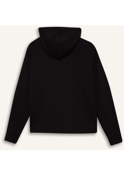 Fit Standart Fit Kapüşonlu Skuba Dalgıç Kumaş Sporcu Basic Düz Sweatshirt A5626AX25SP