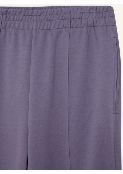 Fit Wide Leg Geniş Paça Sporcu Eşofman Altı Cepli Standart Boy Skuba Dalgıç Kumaş D8316AX25SP