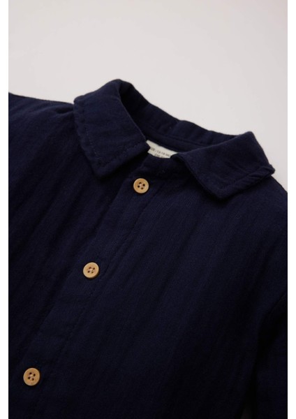 Erkek Bebek Yenidoğan Düğmeli Müslin Uzun Kollu Tulum D9090A525SP