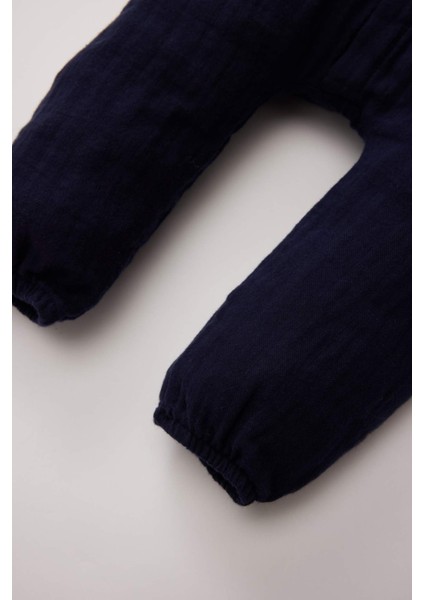 Erkek Bebek Yenidoğan Düğmeli Müslin Uzun Kollu Tulum D9090A525SP