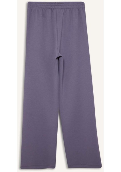 Fit Wide Leg Geniş Paça Sporcu Eşofman Altı Cepli Standart Boy Skuba Dalgıç Kumaş D8316AX25SP