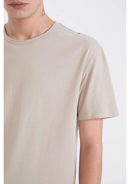 %100 Pamuk Regular Fit Bisiklet Yaka Kısa Kollu Ağır Kumaş Tişört D5481AX25SP