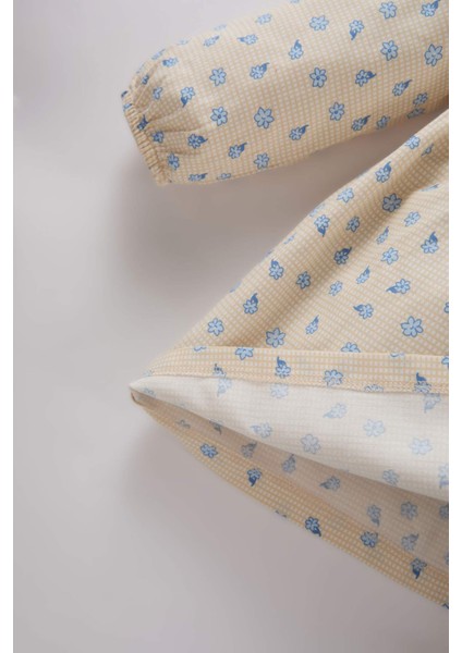 Kız Bebek Çiçekli Uzun Kollu Twill Elbise D9568A525SP