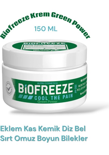 Biofreeze Ağrı Giderici Krem 150 ml - Biofreeze Green Power 150 ml Tüm Agrillarinz Için