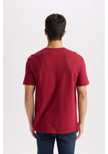 %100 Pamuk New Regular Fit Bisiklet Yaka Basic Düz Kısa Kollu Tişört E1091AXNS