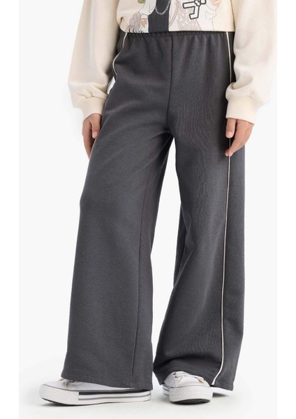 Kız Çocuk Wide Leg Beli Lastikli Geniş Bol Paça Eşofman Altı D9250A825SP