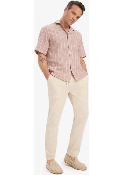 %100 Pamuk Relax Fit Polo Yaka Yazlık Kısa Kollu Gömlek E1732AX25SP