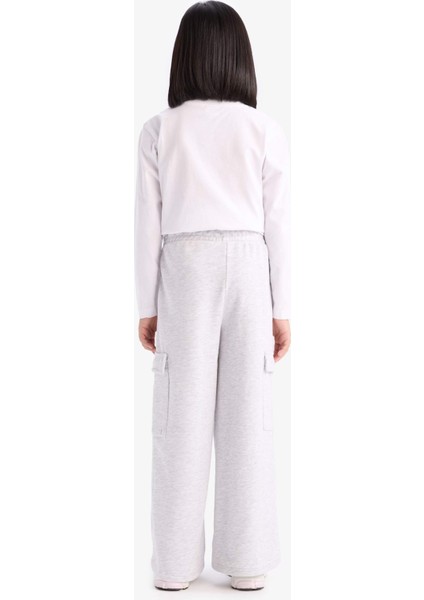 Kız Çocuk Wide Leg Beli Lastikli Geniş Bol Paça Eşofman Altı D9251A825SP