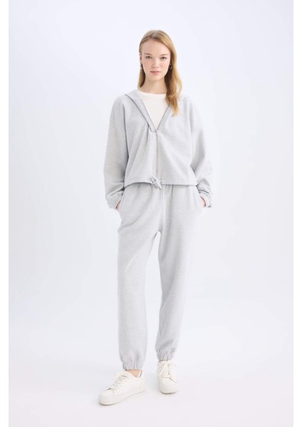 Coool Basic Düz Jogger Eşofman Altı Beli Paçası Lastikli E1478AX24WN