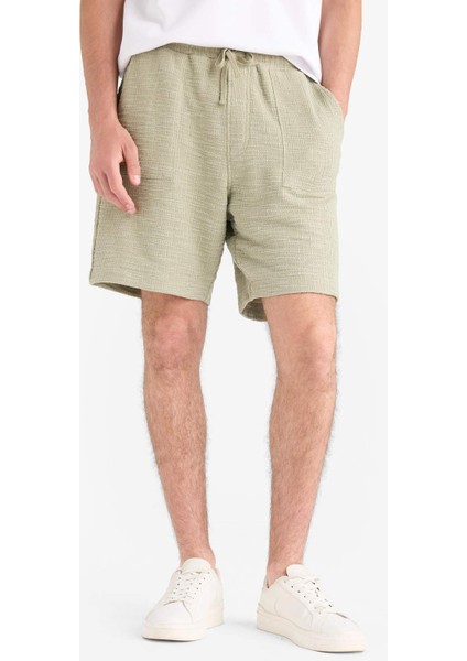 Relax Fit Beli Bağcıklı Bermuda Şort E1236AX25SM