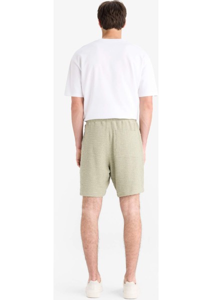 Relax Fit Beli Bağcıklı Bermuda Şort E1236AX25SM