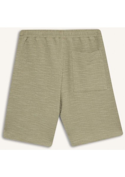 Relax Fit Beli Bağcıklı Bermuda Şort E1236AX25SM