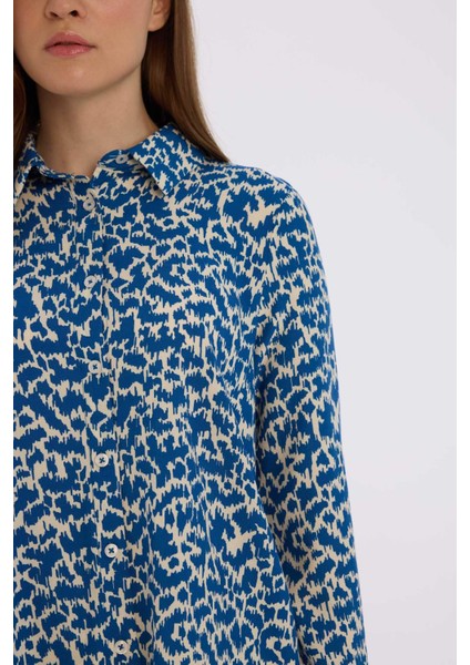 Regular Fit Desenli Uzun Kollu Tesettür Gömlek Tunik Z5833AZ25SP