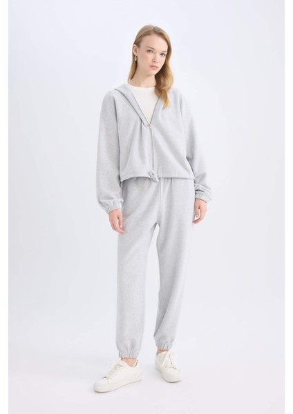 Coool Basic Düz Jogger Eşofman Altı Beli Paçası Lastikli E1478AX24WN
