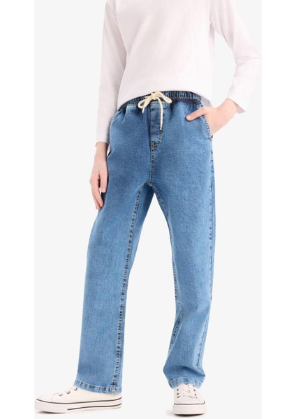 Erkek Çocuk Straight Fit Esnek Bantlı Paça Jean Pantolon E1051A825SP